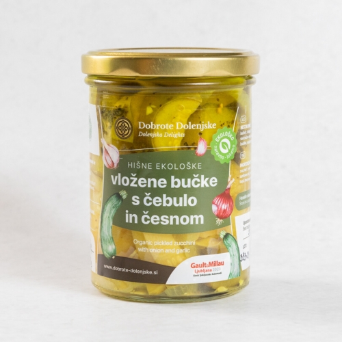 Hišne vložene EKO bučke s čebulo in česnom (390 g) Hišne vložene EKO bučke s čebulo in česnom (390 g)