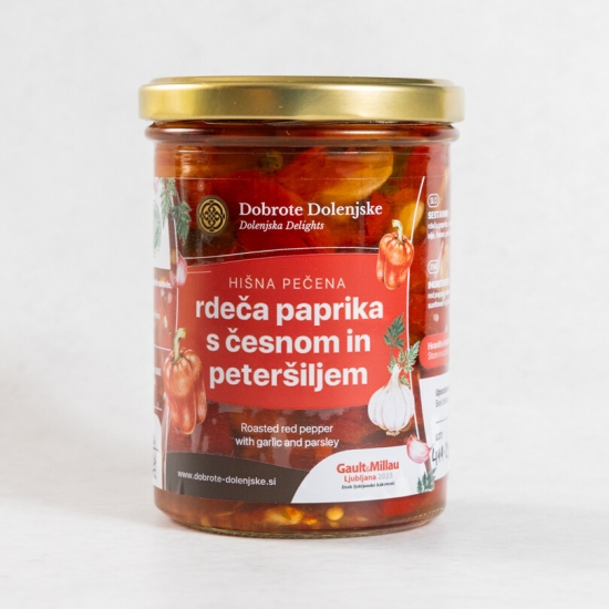 Vložnine-Hišna pečena rdeča paprika s česnom in peteršiljem (390 g) Hišna pečena rdeča paprika s česnom in peteršiljem (390 g)-Vložnine