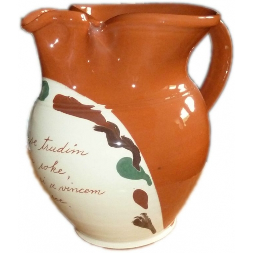 Glinen vrč - Majolka z napisom (0,5 l) Glinen vrč - Majolka z napisom (0,5 l)