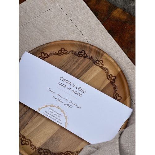 Lesen krožnik s čipko - češnja (30 cm)