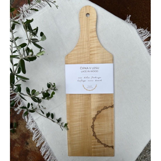 Lesena dilca s čipko (oreh, javor, češnja)
