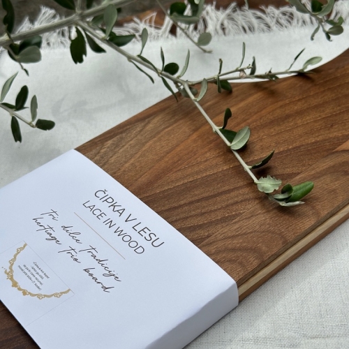 Lesena dilca s čipko SET 3 desk (oreh, javor, češnja)