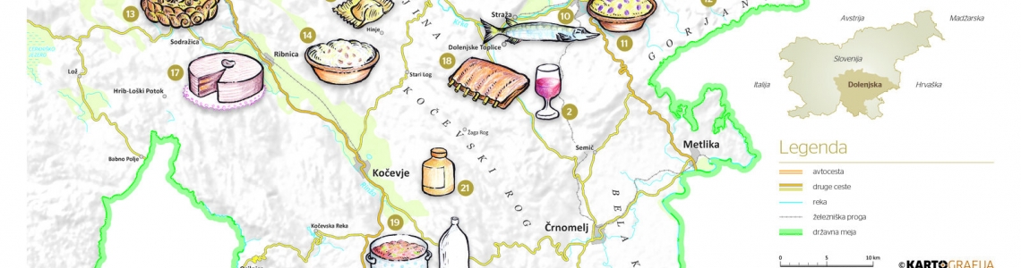 Okusi Dolenjske - prvi regionalni kulinarični zemljevid v Sloveniji
